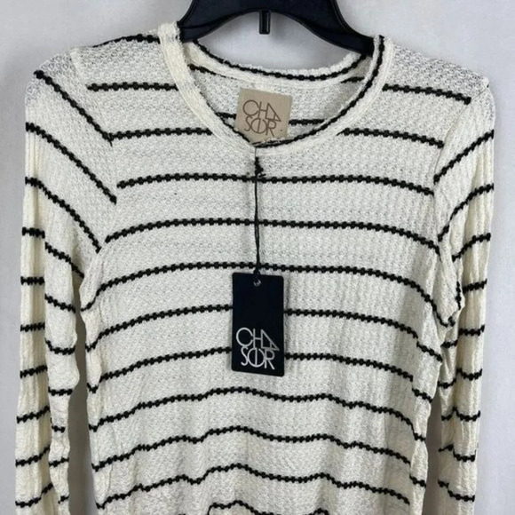 CHASER Women Long Sleeve Pullover Stripe Sweater Size M - Picture 5 of 6